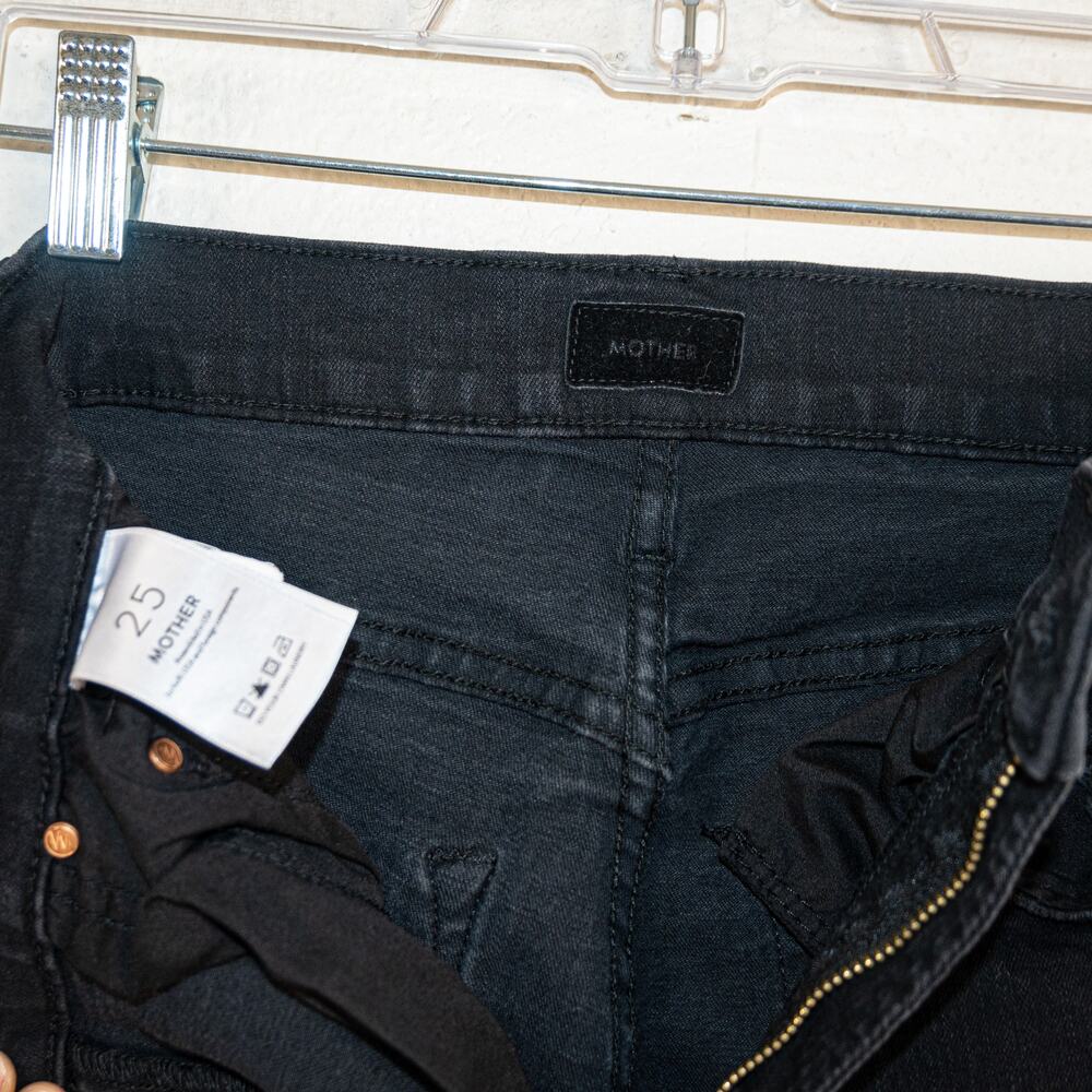 Mother Denim High Waisted Rider Ankle Jeans Black Not Guilty Sz 25 - Picture 2 of 12